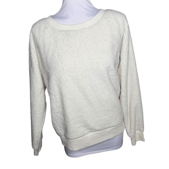 Aerie snow white faux sherpa sweater medium - Picture 8 of 11